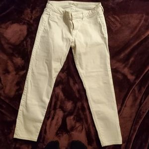 Hollister White Jeans Blue Stitching 9R